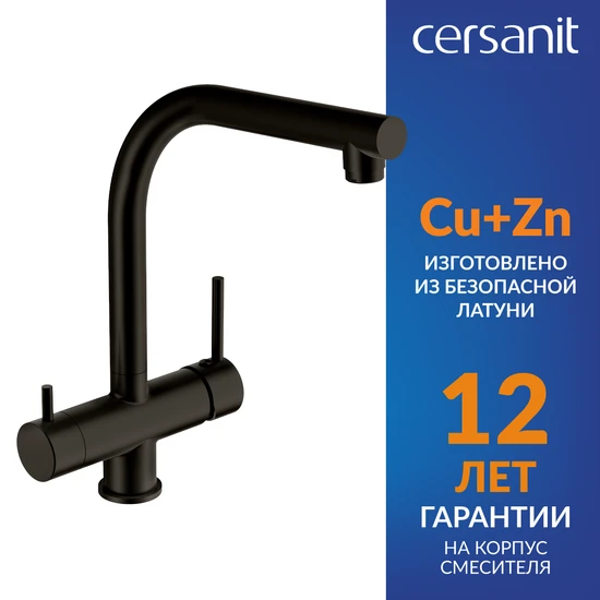 Смеситель для кухни CREA однорычажный с подключением фильтра черный