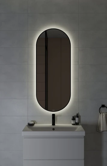 Зеркало ECLIPSE smart 50x122 в черной рамке