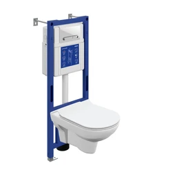Комплект CITY CO DPL EO slim инсталляция AQUA 40 SMART M кнопка ESTETICA пластик белый с рамкой хром