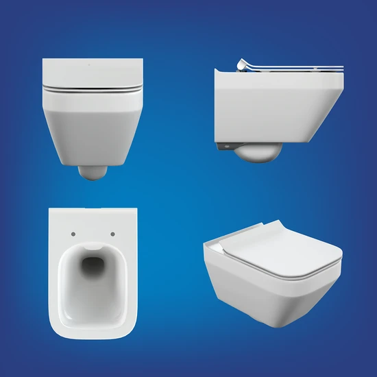 Подвесной унитаз CREA SQUARE Clean On DPL EO slim