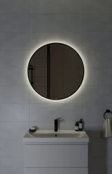 Зеркало ECLIPSE smart 80x80 в черной рамке