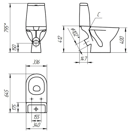 Унитаз-компакт GRANTA 031 3/6 DPL EO