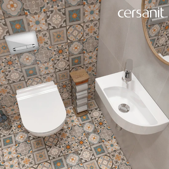Комплект CITY CO DPL EO slim инсталляция AQUA 40 SMART M кнопка ESTETICA пластик белый с рамкой хром
