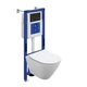 Комплект CITY SMART DPL EO slim инсталляция AQUA 40 SMART M кнопка ESTETICA пластик черный матовый с рамкой хром LP