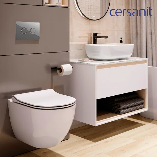 Комплект BRASKO SMART DPL EO slim инсталляция AQUA 50 PRIME P кнопка ACCENTO CIRCLE пластик хром глянцевый LP