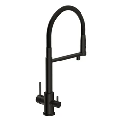 Смеситель для кухни ZEN однорычажный с подключением фильтра с гибким изливом черный