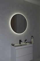 Зеркало ECLIPSE smart 80x80 в черной рамке