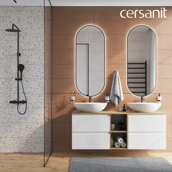 Зеркало ECLIPSE smart 50x122 в черной рамке