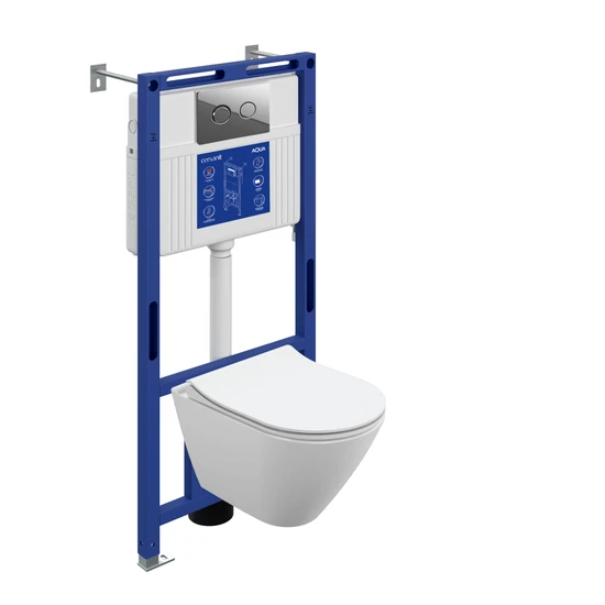 Комплект CITY SMART DPL EO slim инсталляция AQUA 50 PRIME P кнопка ACCENTO CIRCLE пластик хром глянцевый LP