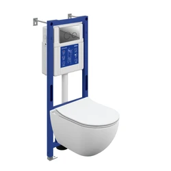 Комплект BRASKO SMART DPL EO slim инсталляция AQUA 40 SMART M кнопка TWINS пластик хром глянцевый LP