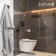 Комплект CITY SMART DPL EO slim инсталляция AQUA 40 SMART M кнопка ESTETICA пластик черный матовый с рамкой хром LP