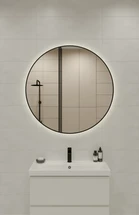 Зеркало ECLIPSE smart 100x100 в черной рамке