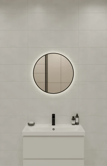Зеркало ECLIPSE smart 60x60 в черной рамке