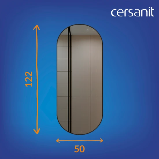Зеркало ECLIPSE smart 50x122 в черной рамке