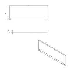 Панель для ванны фронтальная UNIVERSAL TYPE 1 170