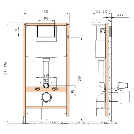 Инсталляция TITAN 50 для унитаза