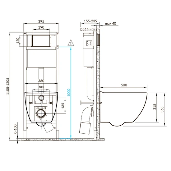 Комплект BRASKO SMART CO DPL EO slim + VECTOR + TWINS пластик черный матовый
