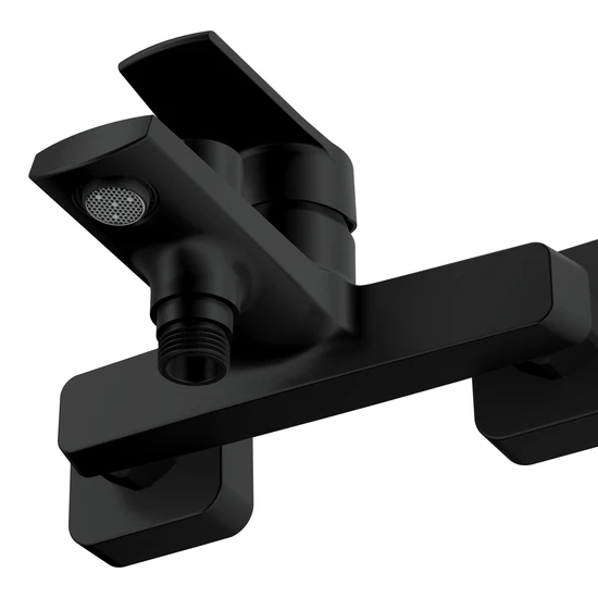 Смеситель для ванны CITY с лейкой черный