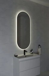 Зеркало ECLIPSE smart 50x122 в черной рамке