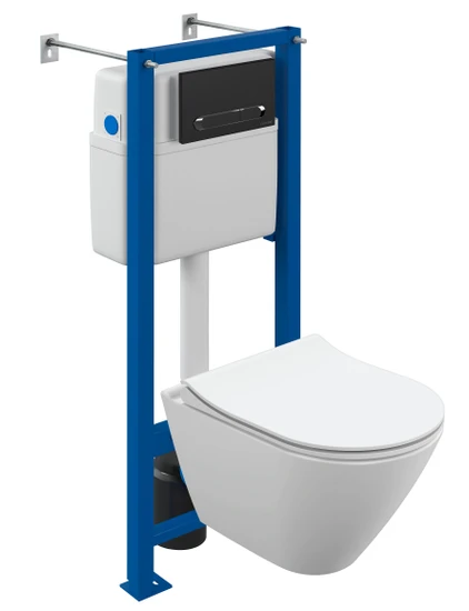 Комплект CITY SMART CO DPL EO slim + VECTOR + ESTETICA пластик черный матовый с рамкой хром