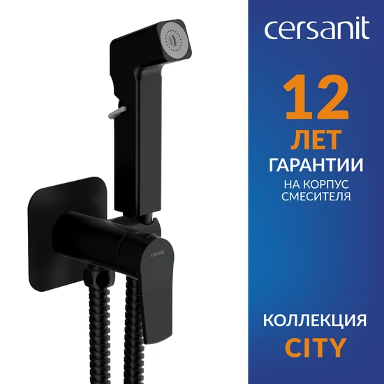 Смеситель с гигиеническим душем CITY черный