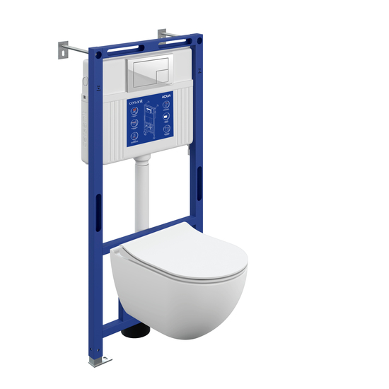 Комплект BRASKO SMART DPL EO slim инсталляция AQUA 50 PRIME М кнопка CORNER пластик белый LP