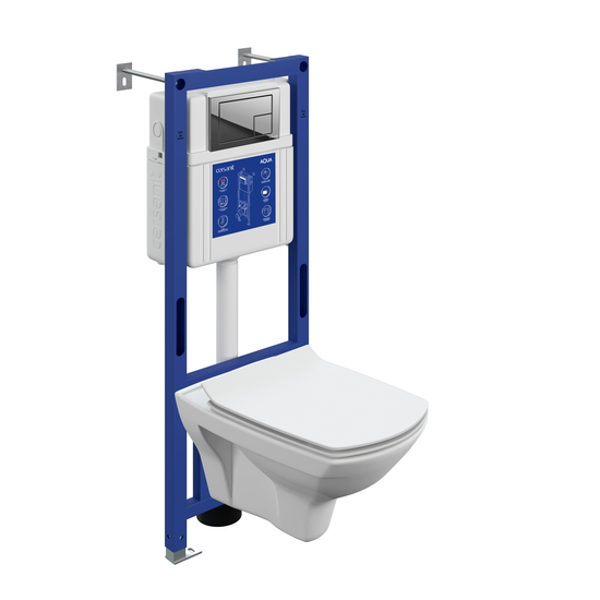 Комплект CARINA XL DPL EO slim инсталляция AQUA 40 SMART M кнопка CORNER пластик пластик хром глянцевый
