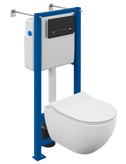 Комплект BRASKO SMART CO DPL EO slim + VECTOR + ESTETICA пластик черный матовый с рамкой хром