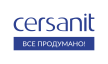 Логотип синего цвета со слоганом, вертикальное размещение