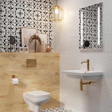 Мебель для маленькой ванной комнаты в скандинавском стиле