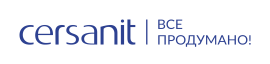 Логотип синего цвета со слоганом, горизонтальное размещение
